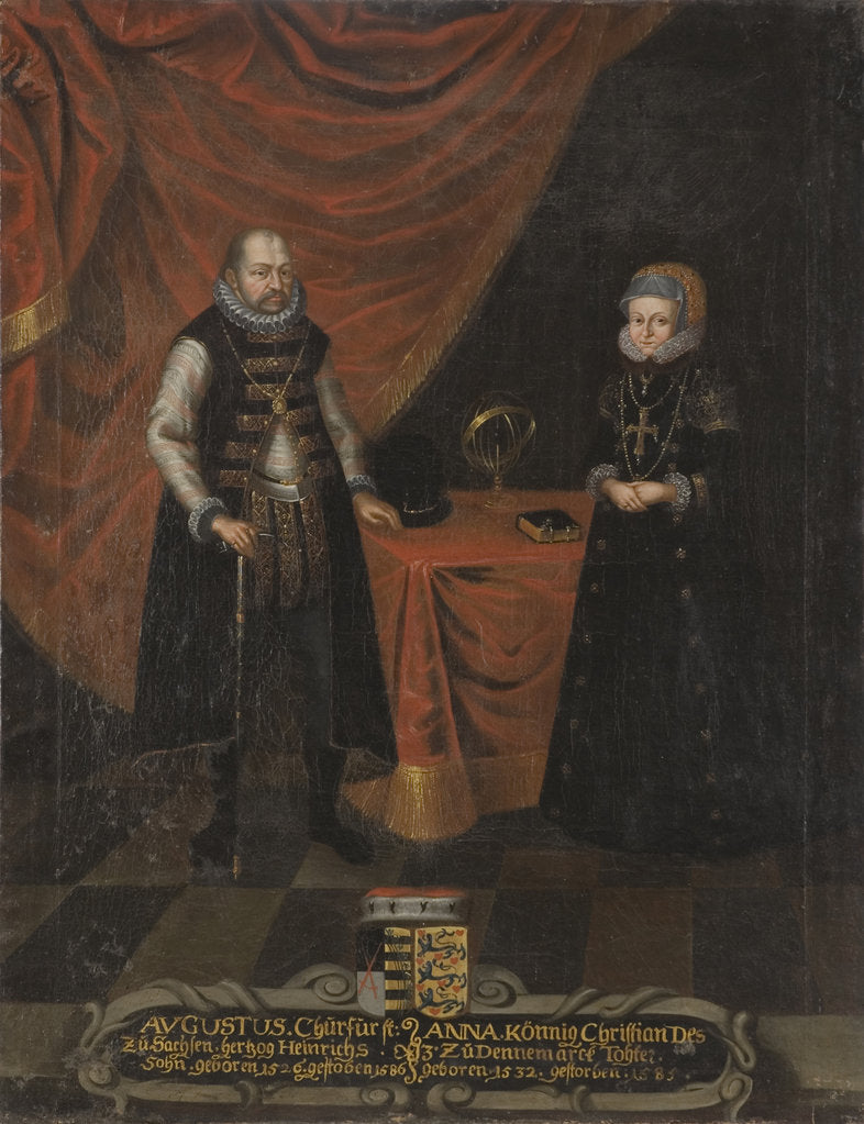 Detail of Portrait of Augustus, Elector of Saxony and Anne of Denmark, Electress of Sa by Anonymous