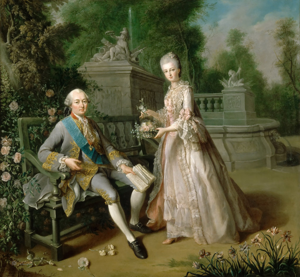 Detail of Louis Jean Marie de Bourbon with his daughter Louise Marie Adélaïde de Bourbon (1753-182 by Anonymous