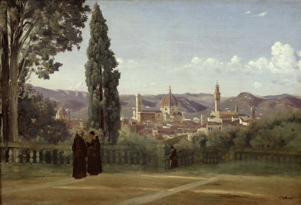 Detail of View of Florence from the Boboli Gardens, ca 1835-1840 by Anonymous