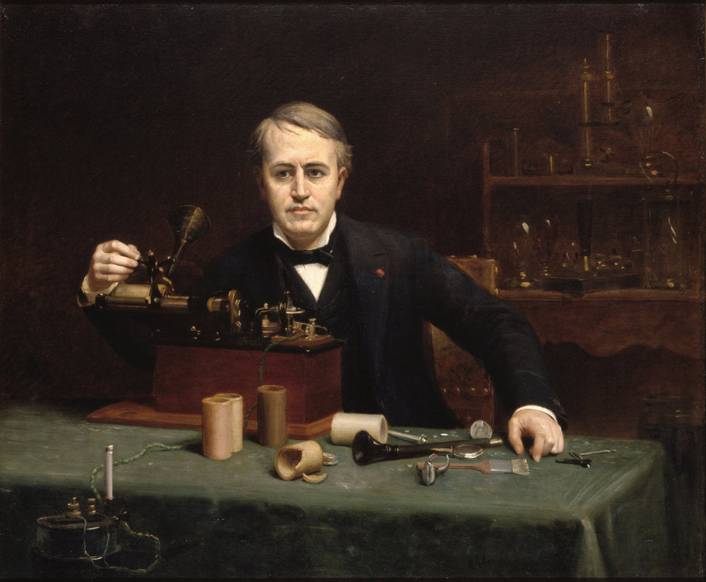 Detail of Portrait of Thomas Alva Edison, 1890 by Anonymous