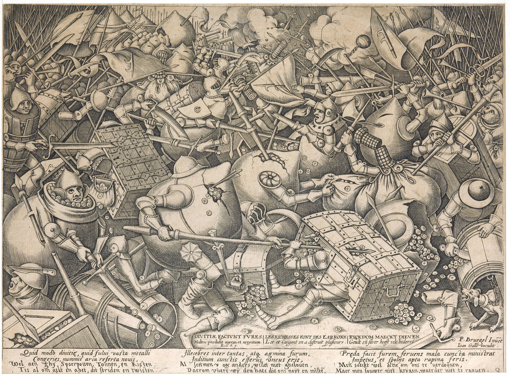 Detail of The Fight of the Moneybags and Strongboxes (The Battle about Money), ca 1563 by Anonymous