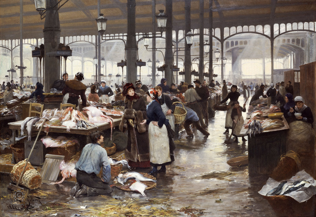 Detail of Fish Hall at the Central Market, 1881 by Anonymous