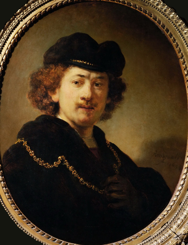 Detail of Self-Portrait with Beret and Gold Chain, 1633 by Anonymous