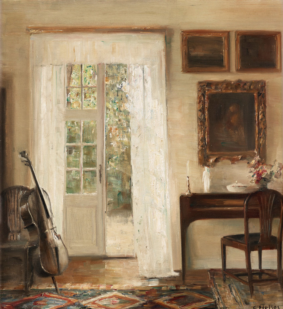 Detail of Interior with a cello by Anonymous