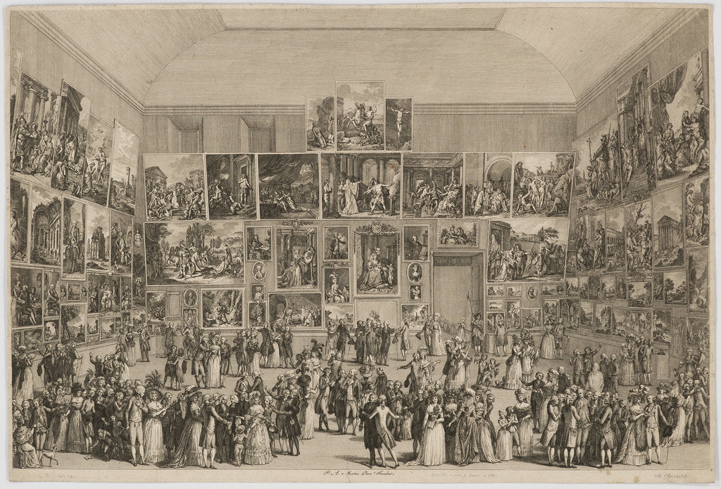 Detail of Salon du Louvre, 1787, 1787 by Anonymous