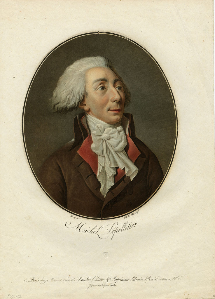 Detail of Portrait of Louis-Michel Le Peletier, Marquis de Saint-Fargeau, 1794 by Anonymous