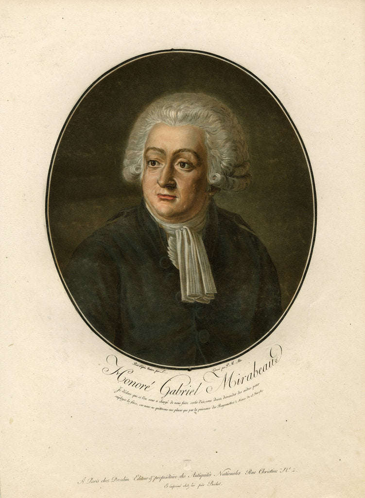 Detail of Portrait of Honoré Gabriel Riqueti, comte de Mirabeau, 1792 by Anonymous