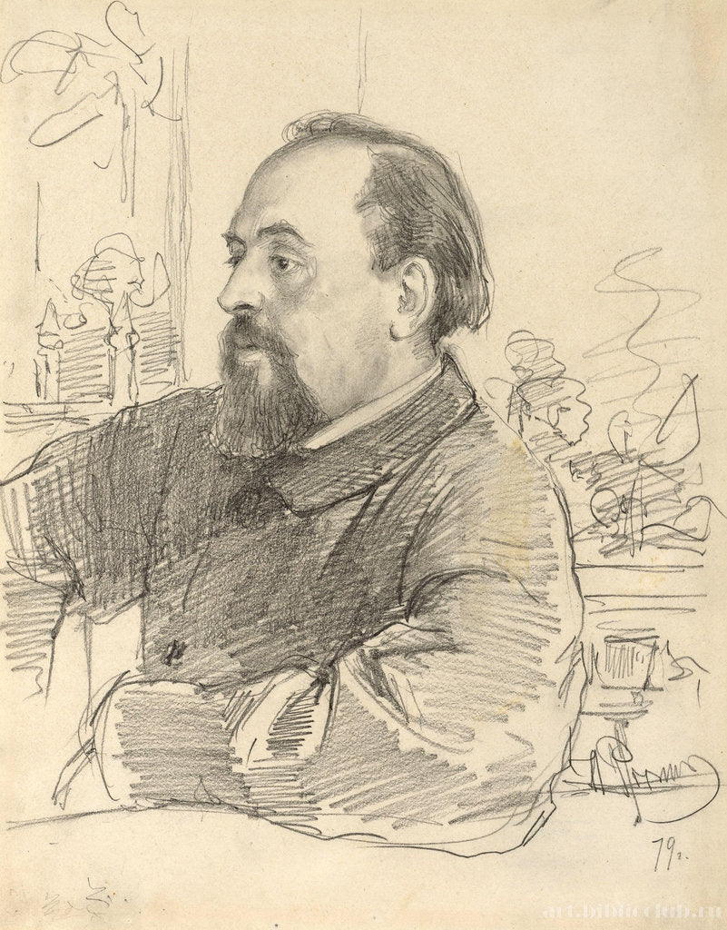 Detail of Portrait of Savva Ivanovich Mamontov, 1879 by Anonymous