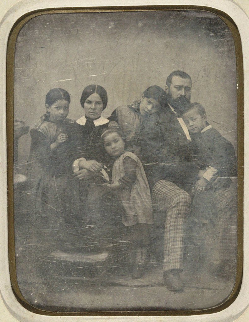 Detail of Jean-François Millet and his Family, 1854 by Anonymous