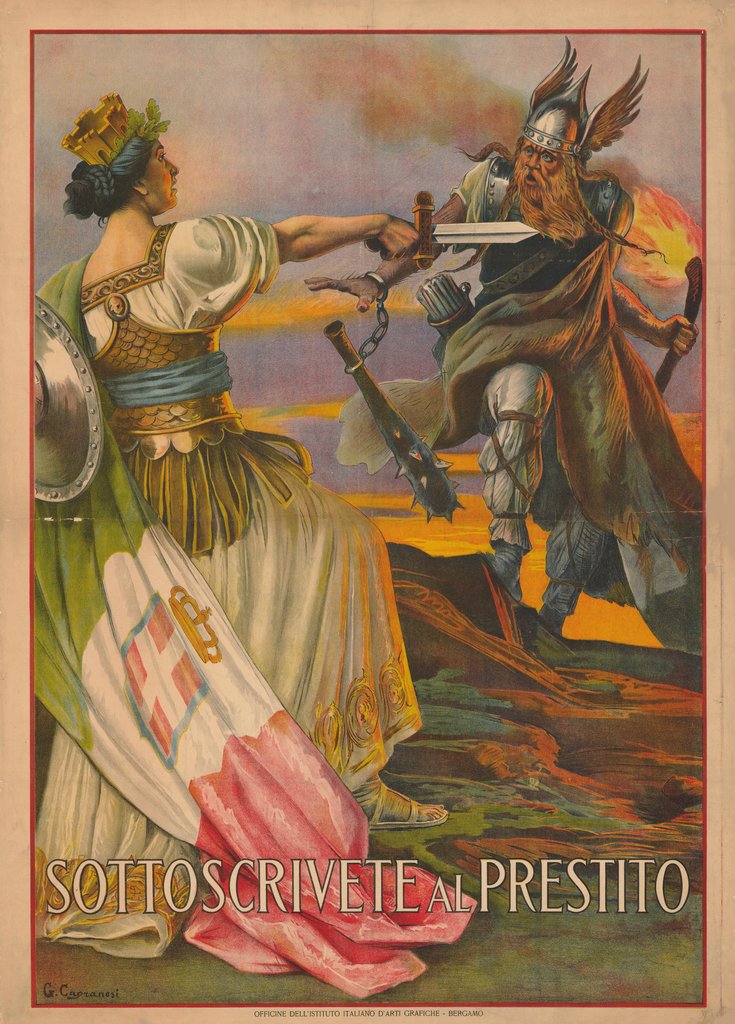 Detail of Sottoscrivete al prestito (Signed quickly), 1917 by Anonymous