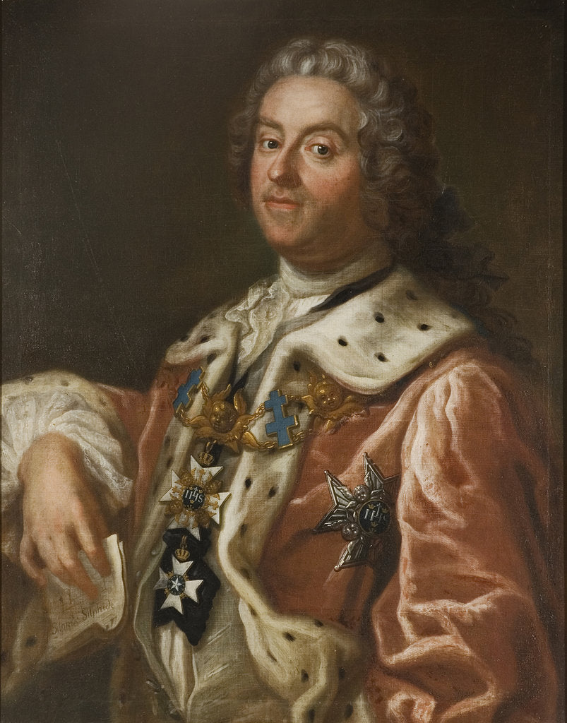 Detail of Portrait of Carl Gustaf Tessin, 1750 by Anonymous