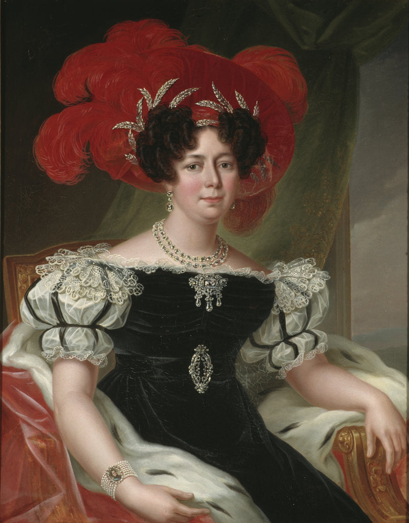 Detail of Portrait of Desideria, Queen of Sweden and Norway, 1830 by Anonymous