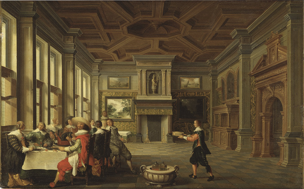 Detail of Distinguished Dinner Company in an Interior, 1631 by Anonymous