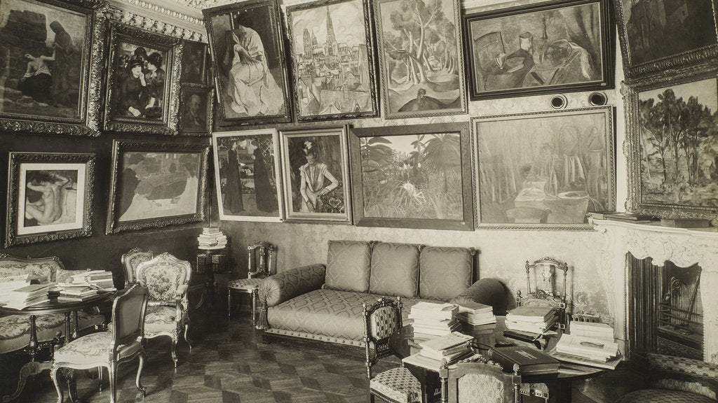 Detail of The music room in the Shchukins house with works by Degas, Maurice Denis and Henri Rousseau, 1913-1 by Anonymous