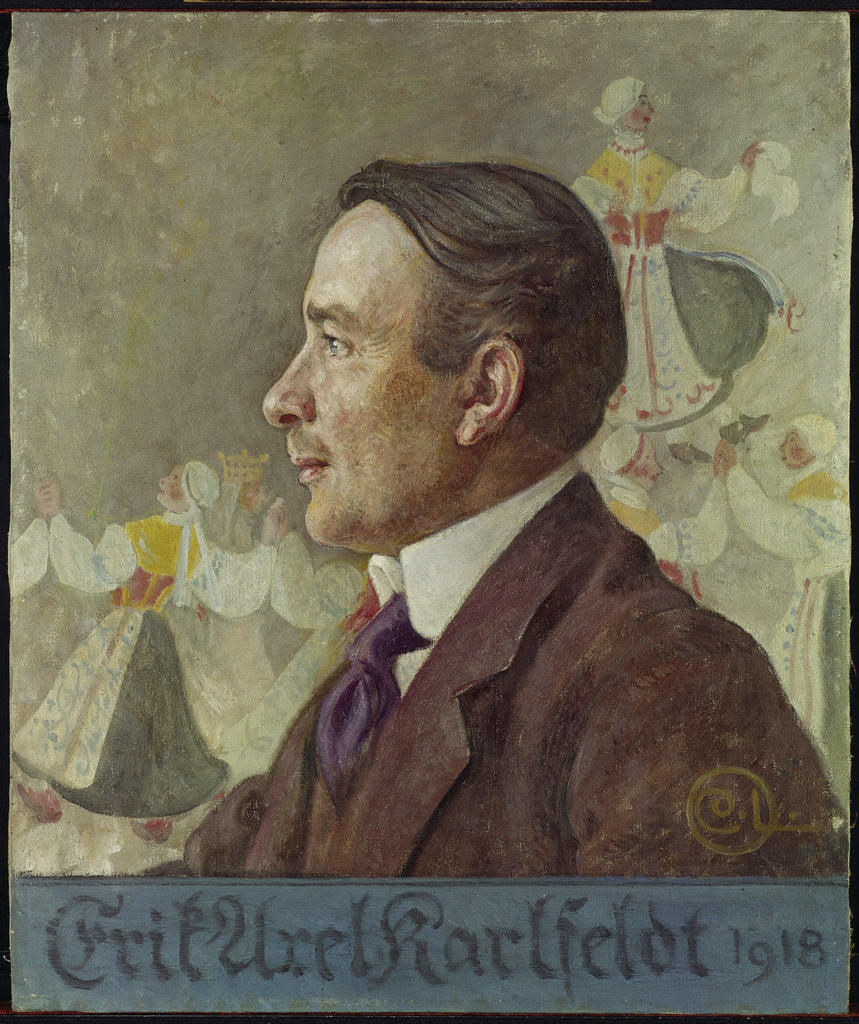 Detail of Portrait of the poet Erik Axel Karlfeldt, 1918 by Anonymous