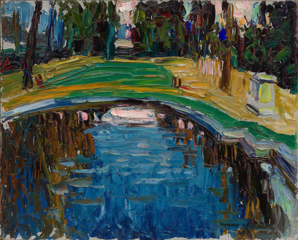 Detail of Pond in the Park, c. 1906 by Anonymous