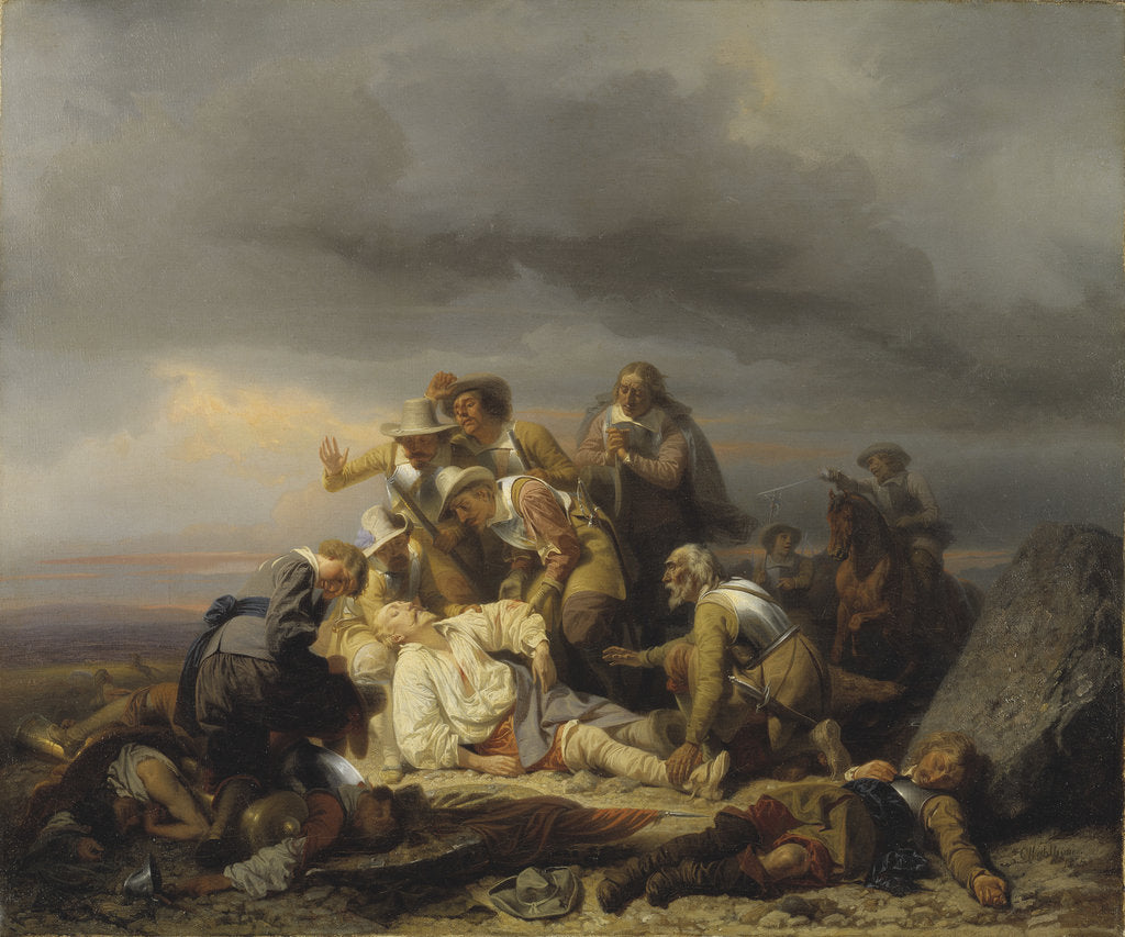 Detail of Finding the Body of King Gustav II Adolf of Sweden after the Battle of Lütze, 1855 by Anonymous
