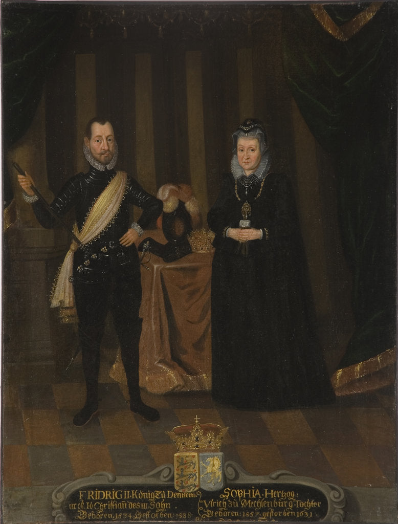 Detail of King Frederick II of Denmark and Queen Sophie of Denmark by Anonymous
