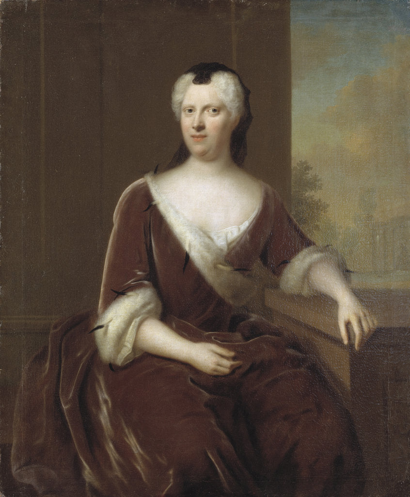Detail of Portrait of Margravine Albertina Frederica of Baden-Durlach by Anonymous