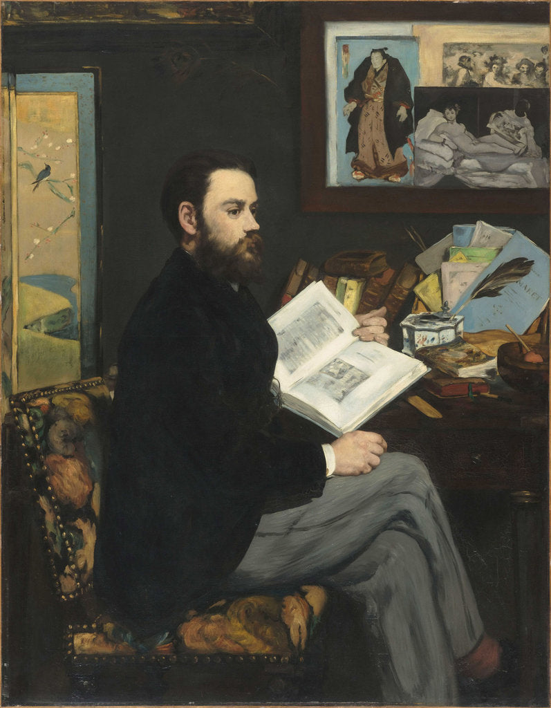 Detail of Portrait of Émile Zola, 1868 by Anonymous