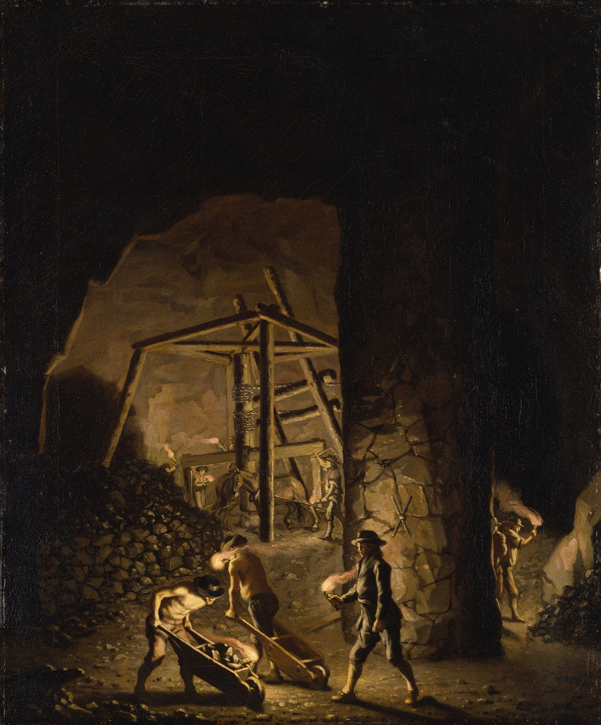 Detail of Gallery in Falun Copper Mine, ca 1784 by Anonymous