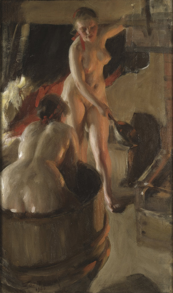Girls from Dalarna Having a Bath, 1906 by Anonymous