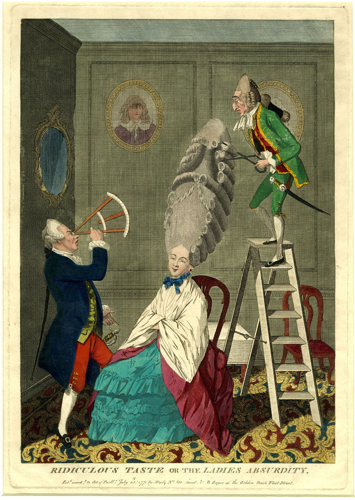 Detail of Ridiculous taste or the ladies absurdity, 1771 by Anonymous