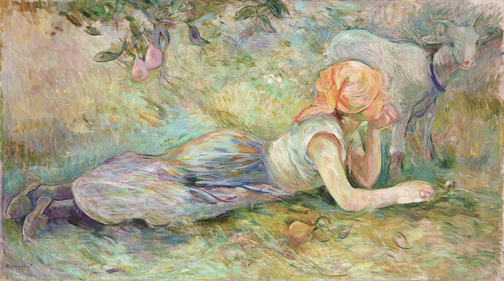 Detail of Reclining shepherdess, 1891 by Anonymous