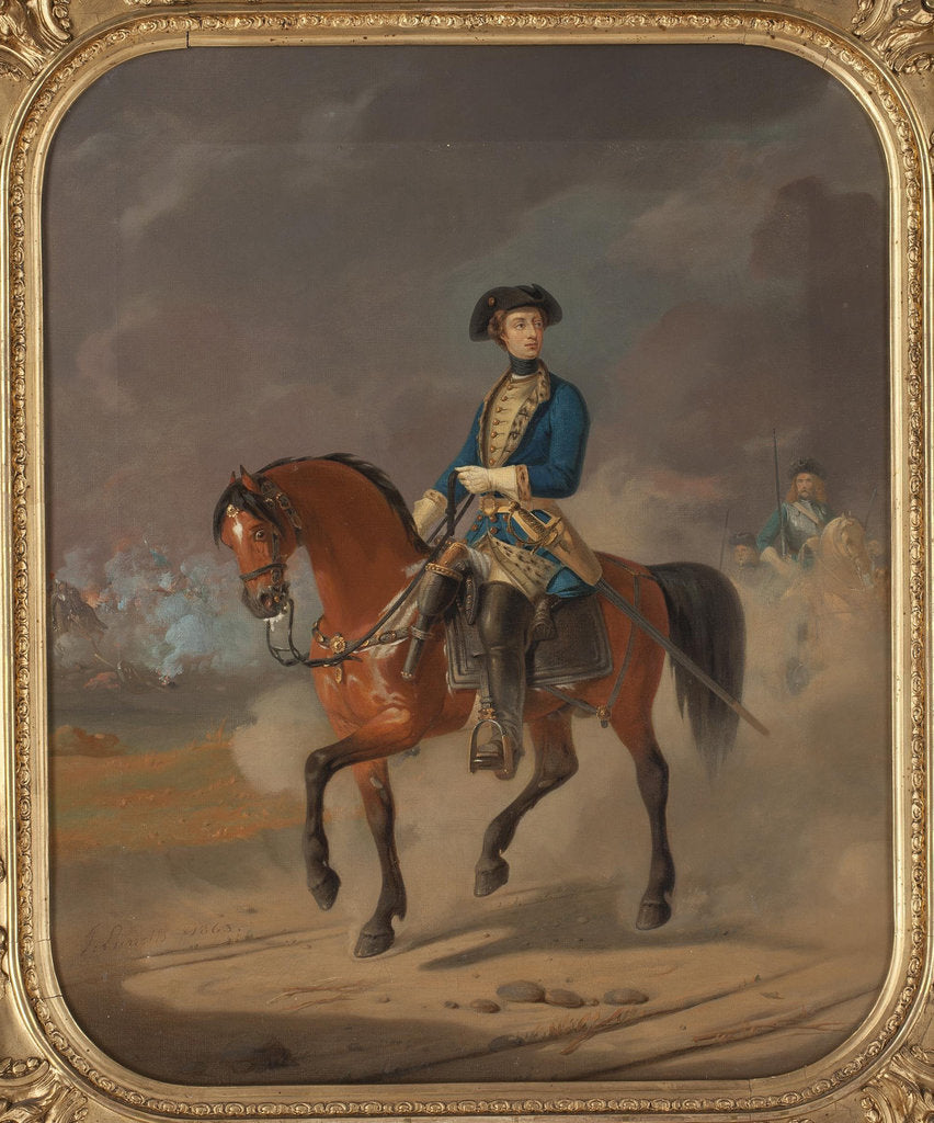 Detail of Portrait of the King Charles XII of Sweden on horseback, 1863 by Anonymous