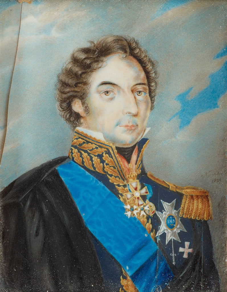 Detail of Portrait of Charles XIV John, King of Sweden, 1829 by Anonymous