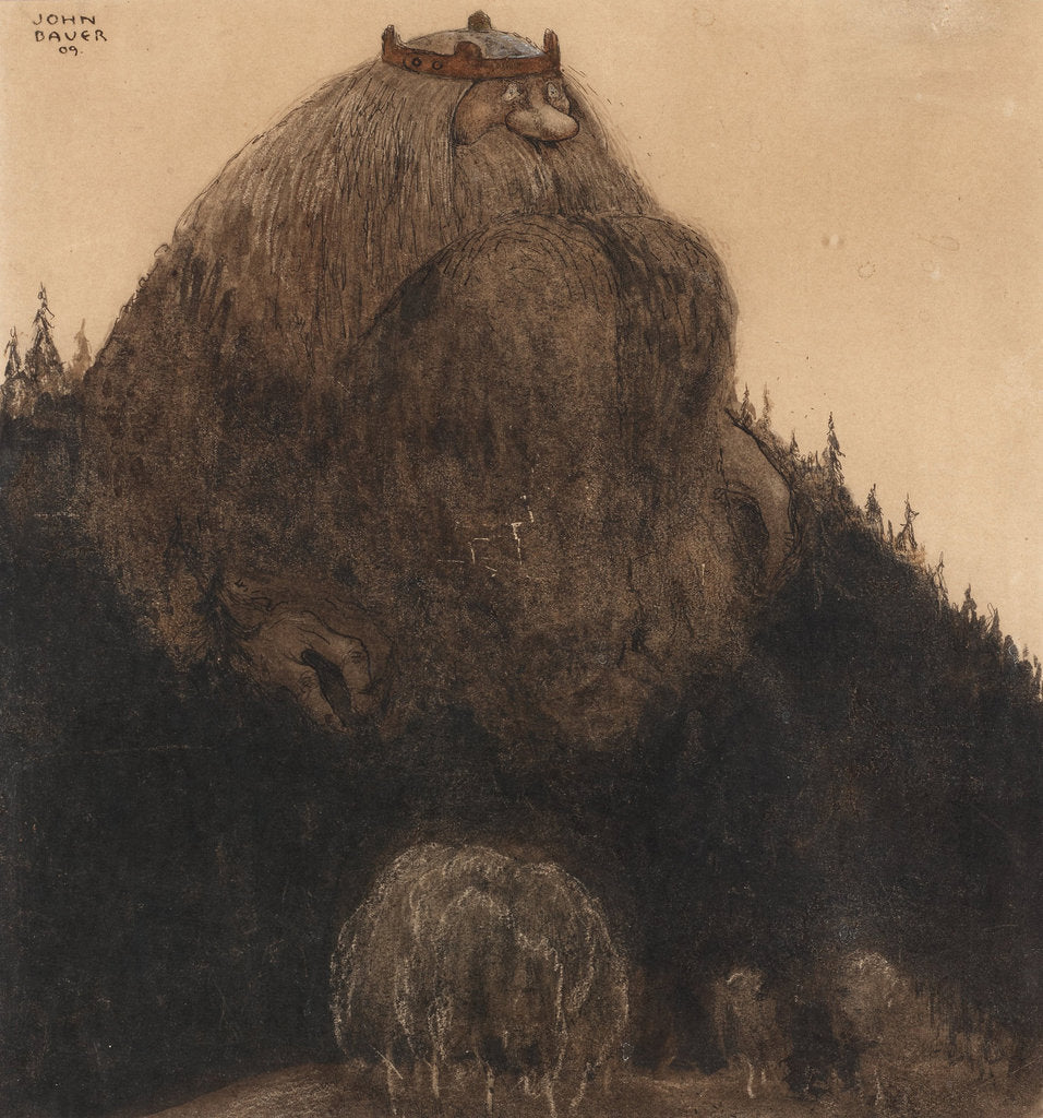 Detail of Herr Birre och trollen. Illustration for Bland tomtar och troll (Among Gnomes and Trolls) by Alfre by Anonymous