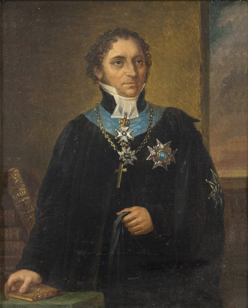 Detail of Portrait of Johan Olof Wallin by Anonymous