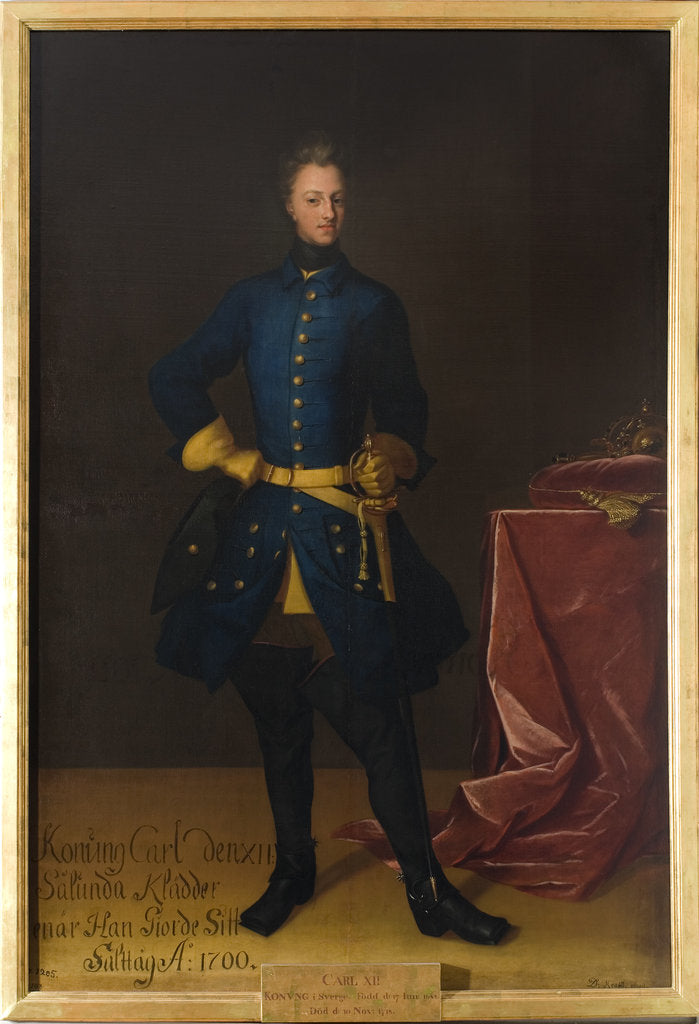 Detail of Portrait of the King Charles XII of Sweden by Anonymous