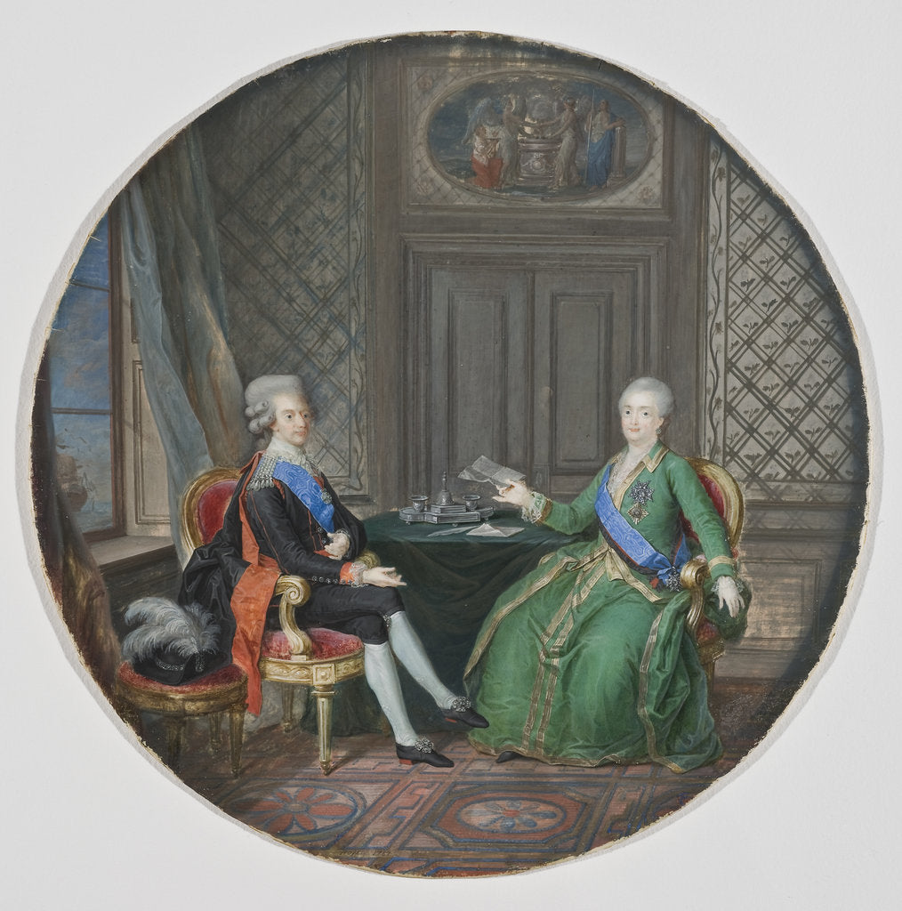 Detail of King Gustav III of Sweden and Catherine II of Russia in Fredrikshamn, 1784 by Anonymous
