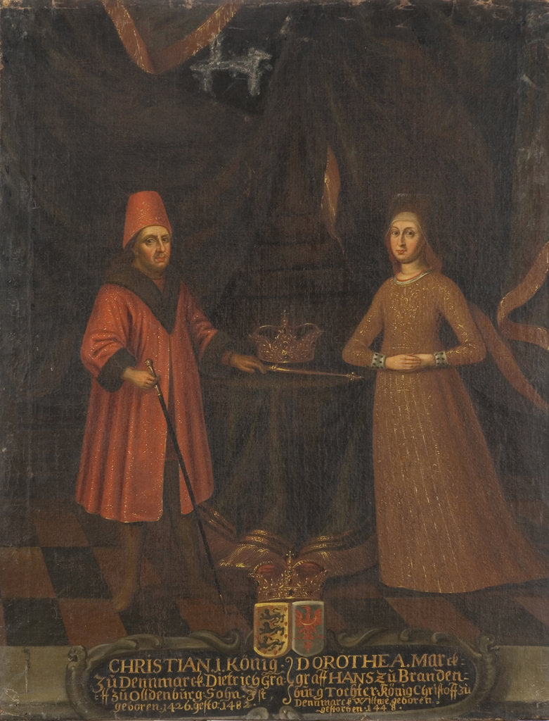 Detail of King Christian I of Denmark and Queen Dorothea by Anonymous