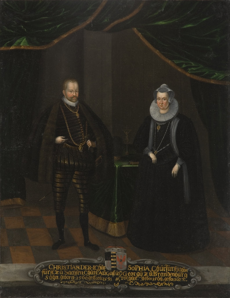 Detail of Portrait of Christian I, Elector of Saxony and Sophie of Brandenburg, Electr by Anonymous