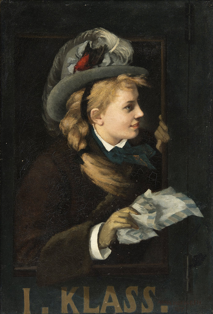 Detail of Lady in a Train Window, 1877 by Anonymous