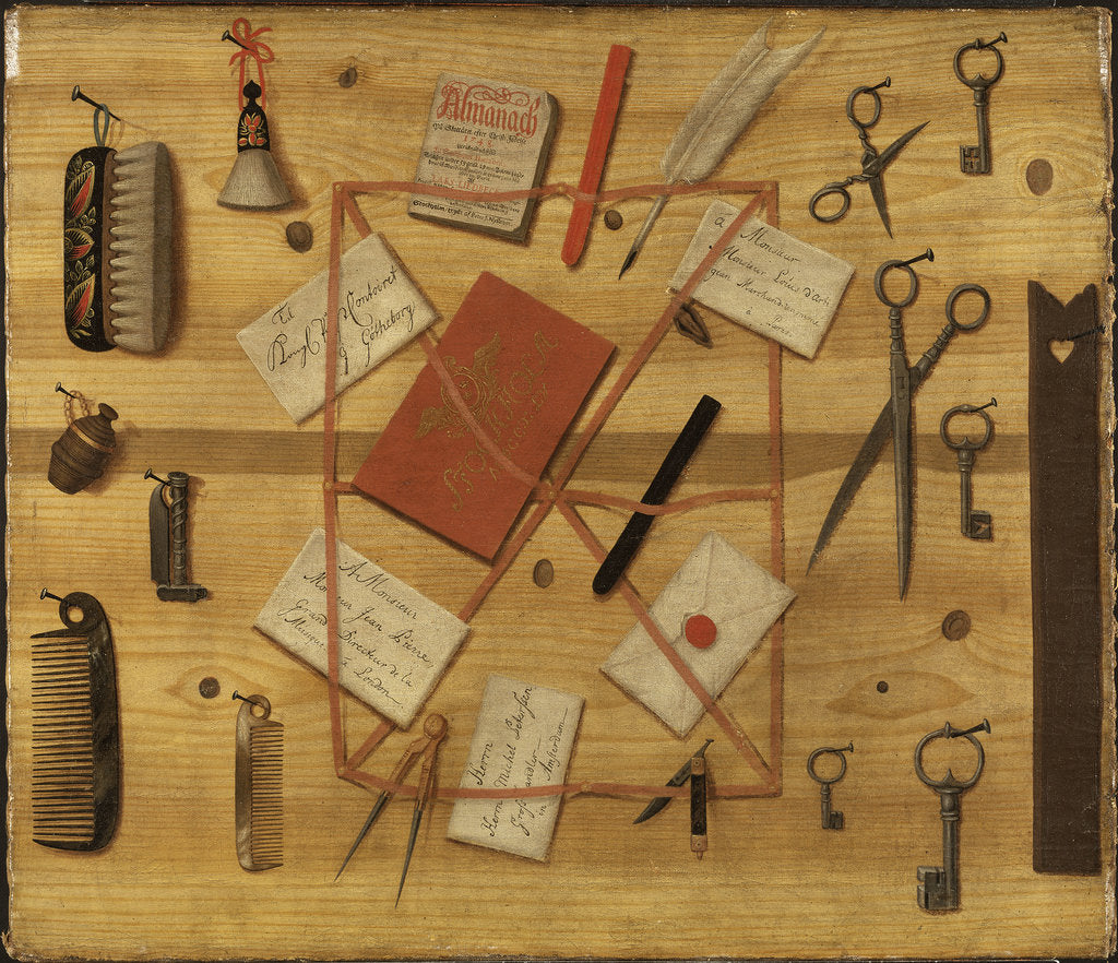 Detail of Letter Rack. Trompe-loeil, 1748 by Anonymous
