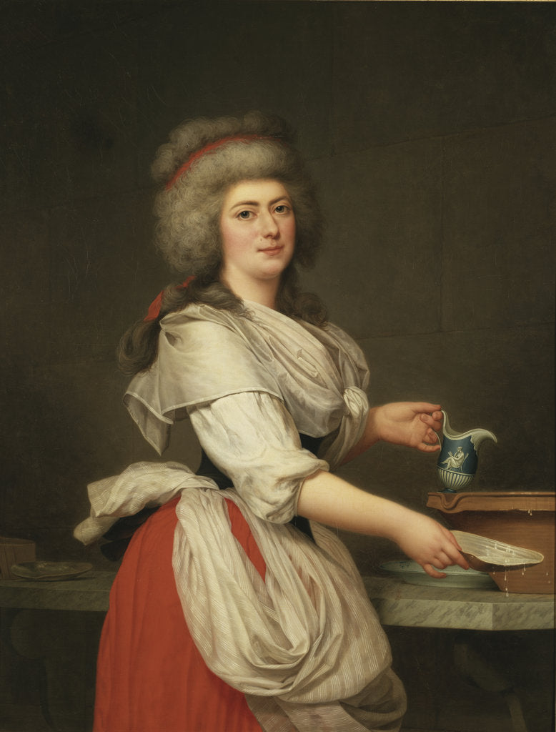 Detail of Madame Adélaïde Aughié, friend of Queen Marie Antoinette, as a dairymaid at Trianon, 1787 by Anonymous