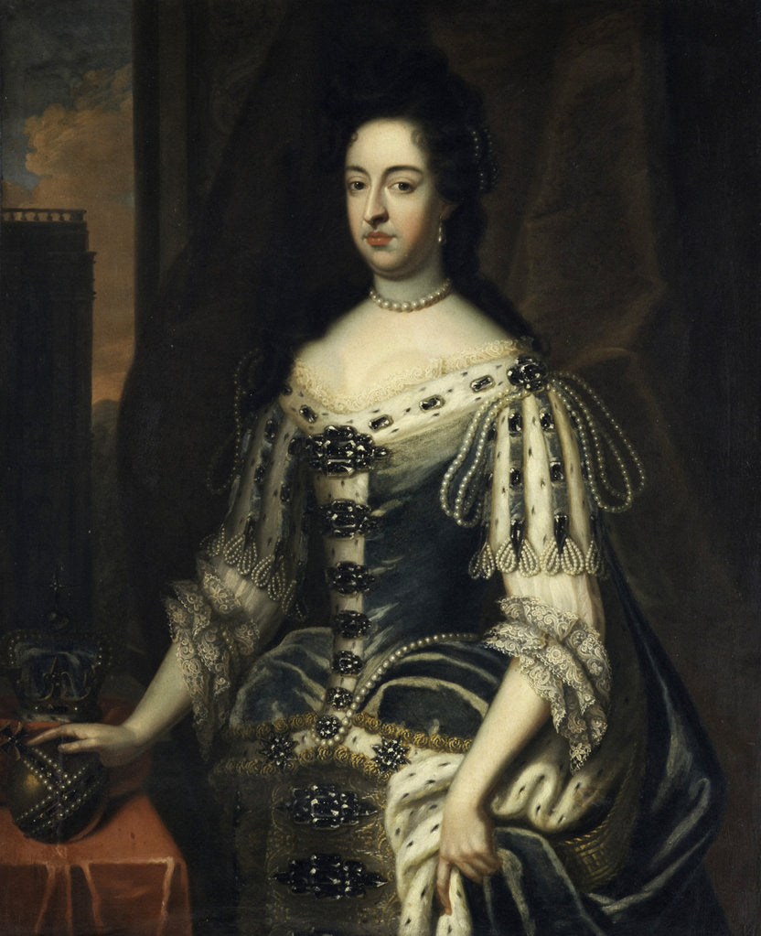 Detail of Portrait of Mary II of England by Anonymous