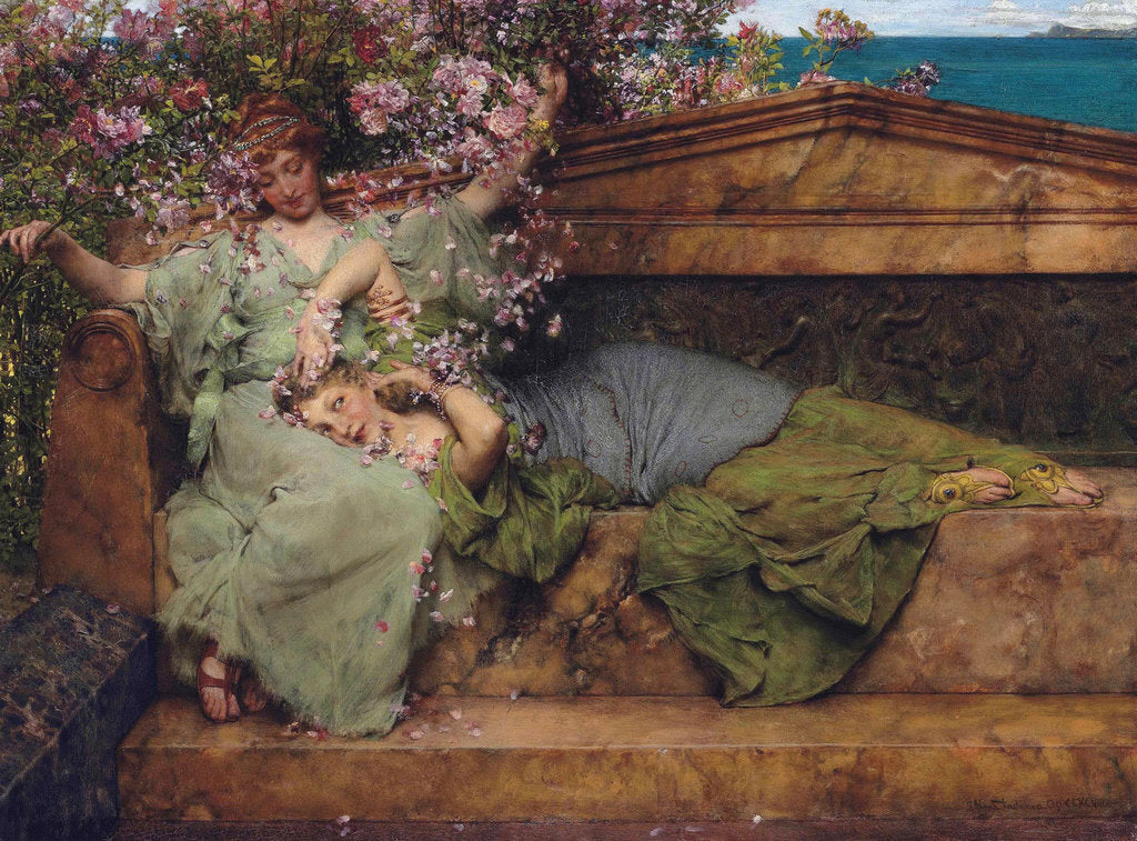 Detail of In a rose garden, 1890 by Anonymous