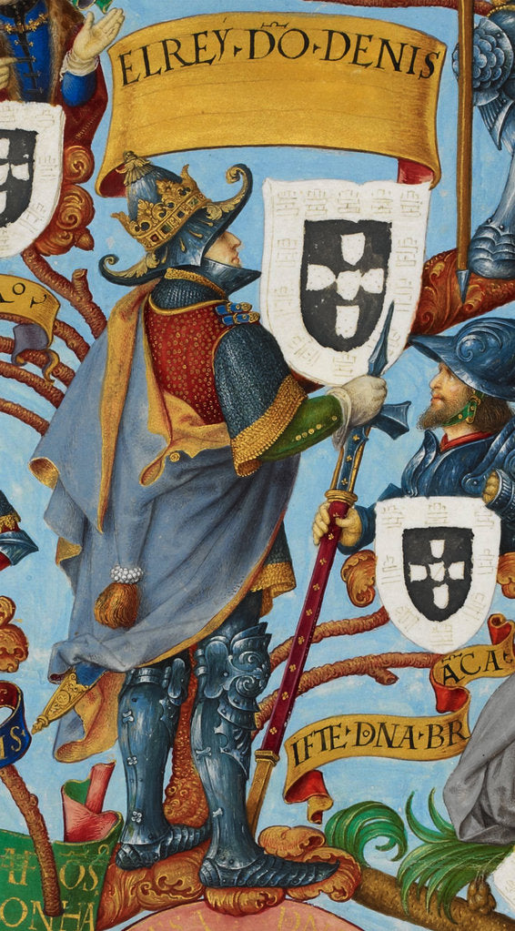 Detail of King Denis I of Portugal From Genealogia dos Reis de Portugal, ca 1530 by Anonymous