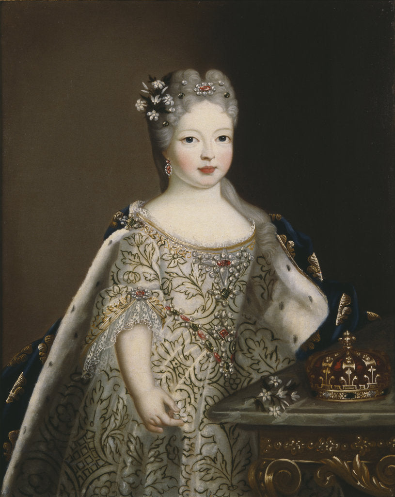 Detail of Portrait of Infanta Mariana Victoria of Spain, Queen of Portugal by Anonymous