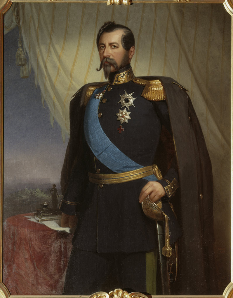 Detail of Portrait of Oscar I, King of Sweden and Norway, 1858 by Anonymous