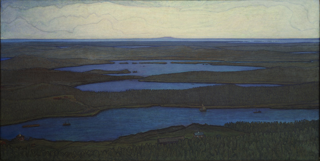Detail of Over Forest and Lake, 1908 by Anonymous