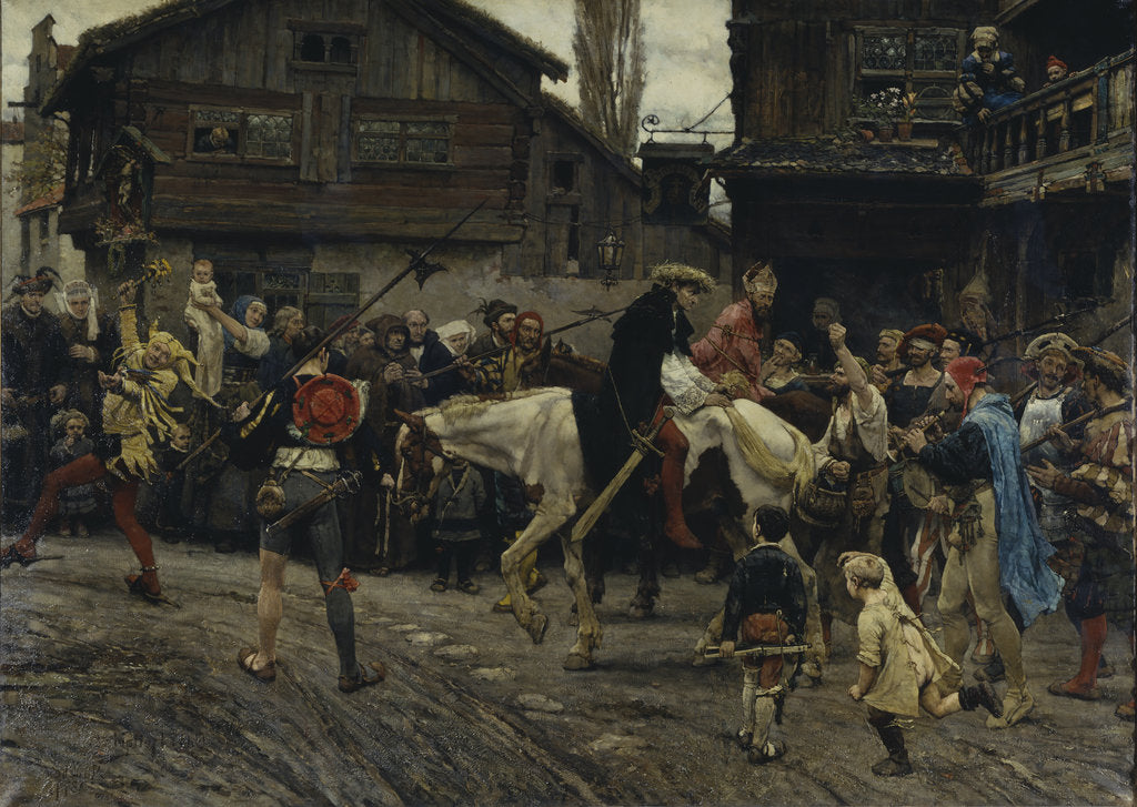 Detail of The Ignominious Entry of Peder Sunnanväder and Mäster Knut into Stockholm in 1526, 1879 by Anonymous