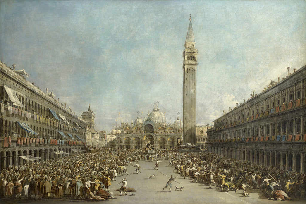 Detail of Doge Alvise IV Mocenigo appears on St. Marks Square, ca 1776 by Anonymous