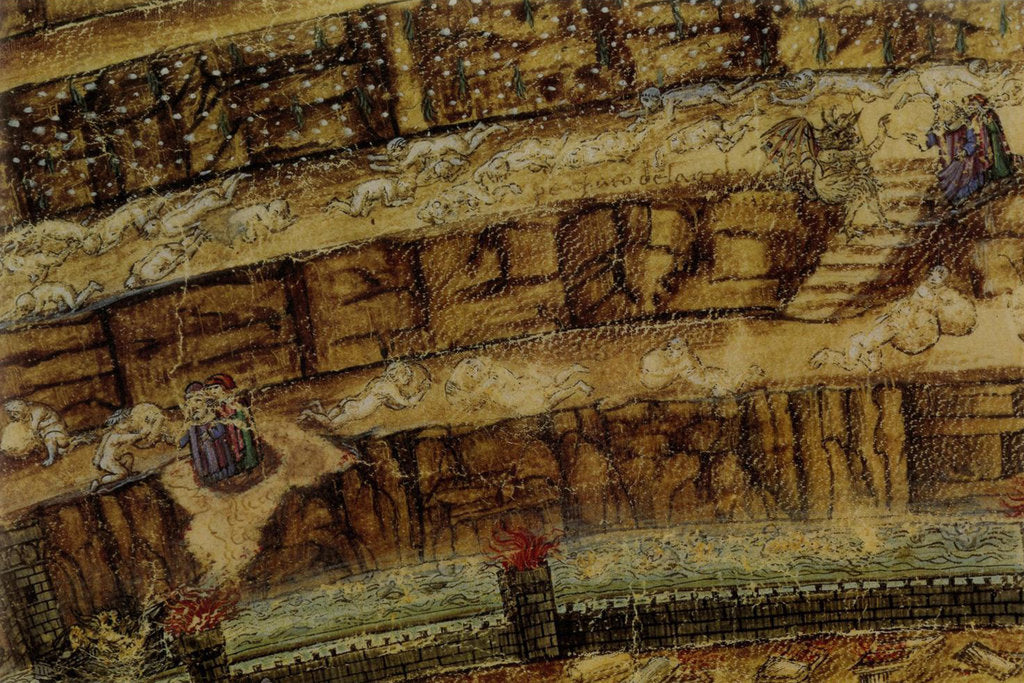 Detail of Inferno. (Abyss of Hell). Illustration to the Divine Comedy by Dante Alighieri (Detail), 1480-1490 by Anonymous