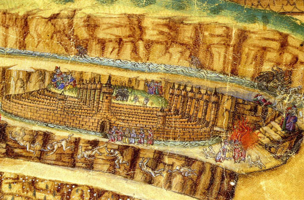 Detail of Inferno. (Abyss of Hell). Illustration to the Divine Comedy by Dante Alighieri (Detail), 1480-1490 by Anonymous