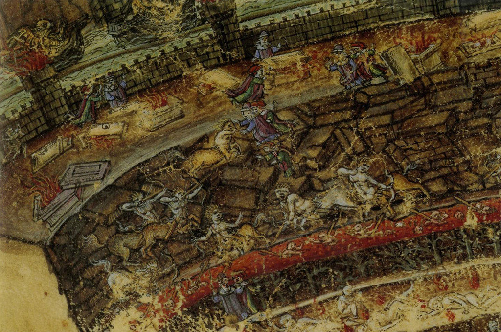 Detail of Inferno. (Abyss of Hell). Illustration to the Divine Comedy by Dante Alighieri (Detail), 1480-1490 by Anonymous